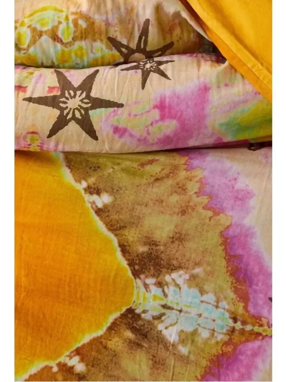 Boho Star & Sunburst Orange Cotton Duvet Cover Set